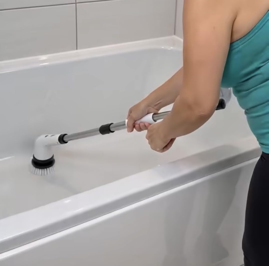 1. Power Through Stubborn Tile Grout Without Bending with a Cordless Spin Scrubber
