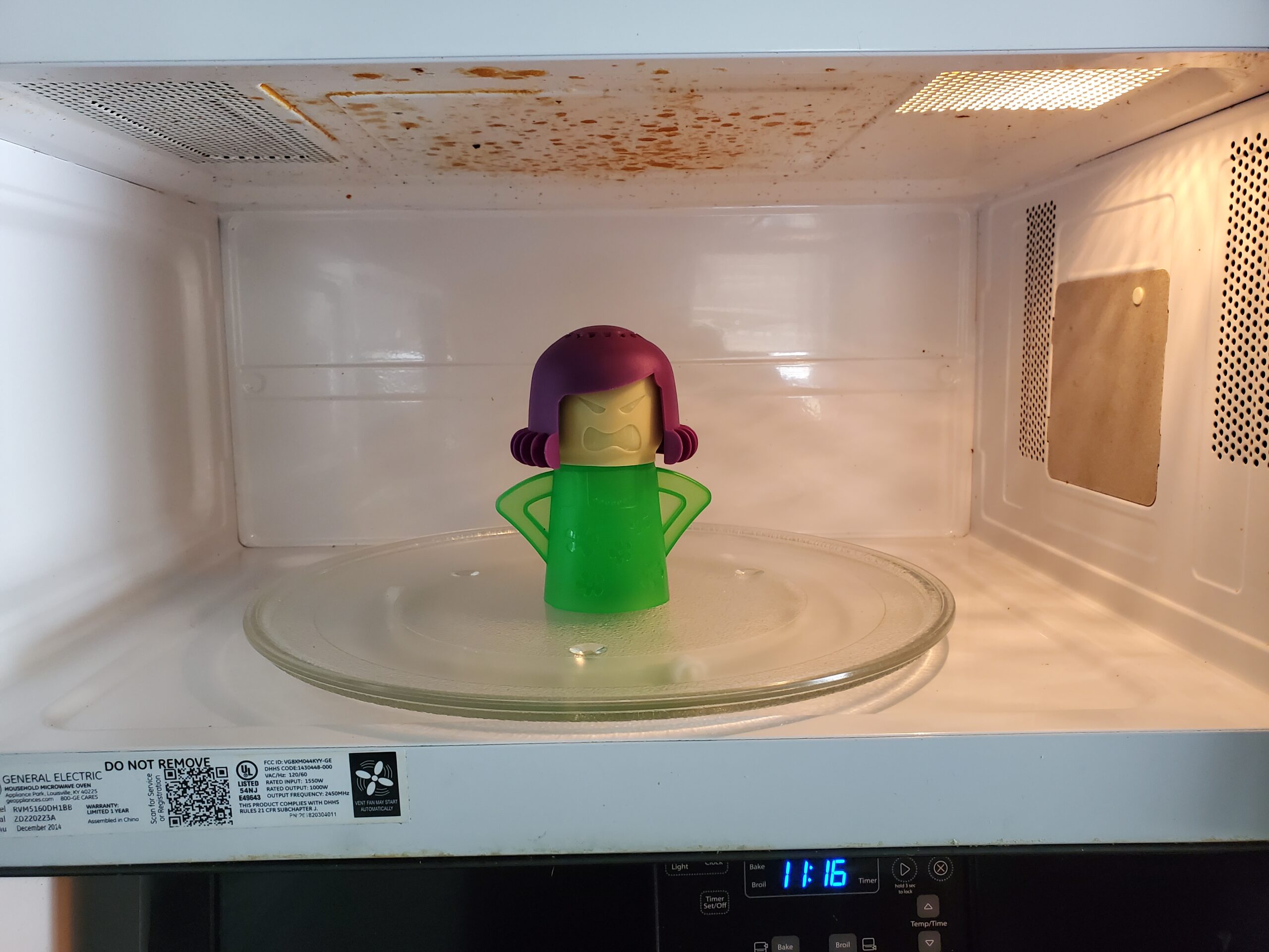 6. Loosen Baked-On Microwave Splatters Naturally with the Angry Mama Steam Cleaner