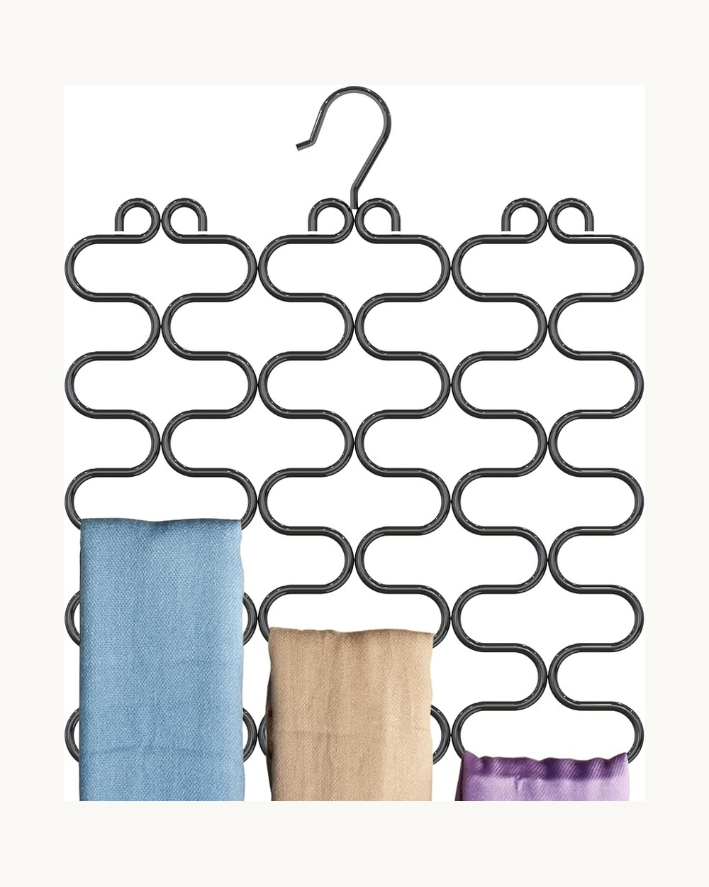 10. Drape Scarves, Shawls, and Belts Snag-Free on a Multi-Loop Wardrobe Hanger