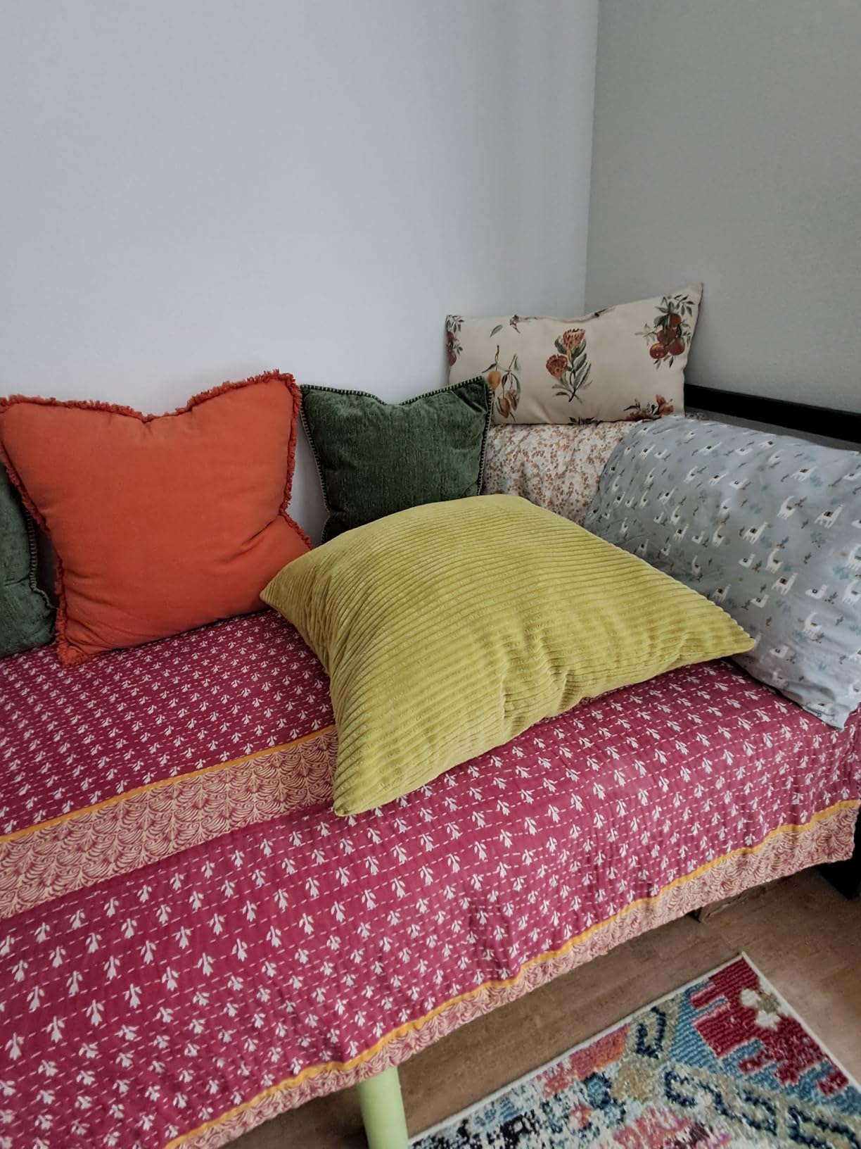 13. Mix Nostalgic Autumn Textures with Super-Soft Ribbed Corduroy Pillows