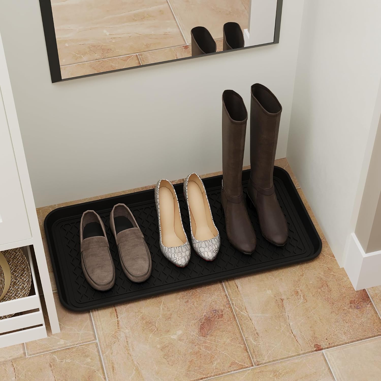 7. Guard Hardwood Floors from Muddy Shoes with a Heavy-Duty Waterproof Boot Tray