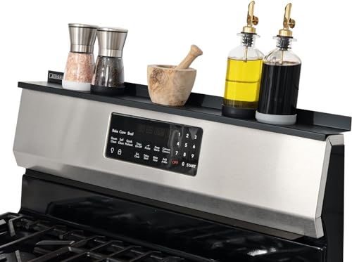 7. Unlock Dead Counter Space Above Your Range with a Magnetic Stove Shelf