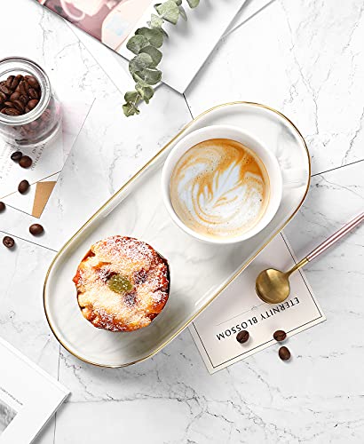 4. Anchor Coffee Table Trinkets on a Marble-Look Ceramic Catchall Tray