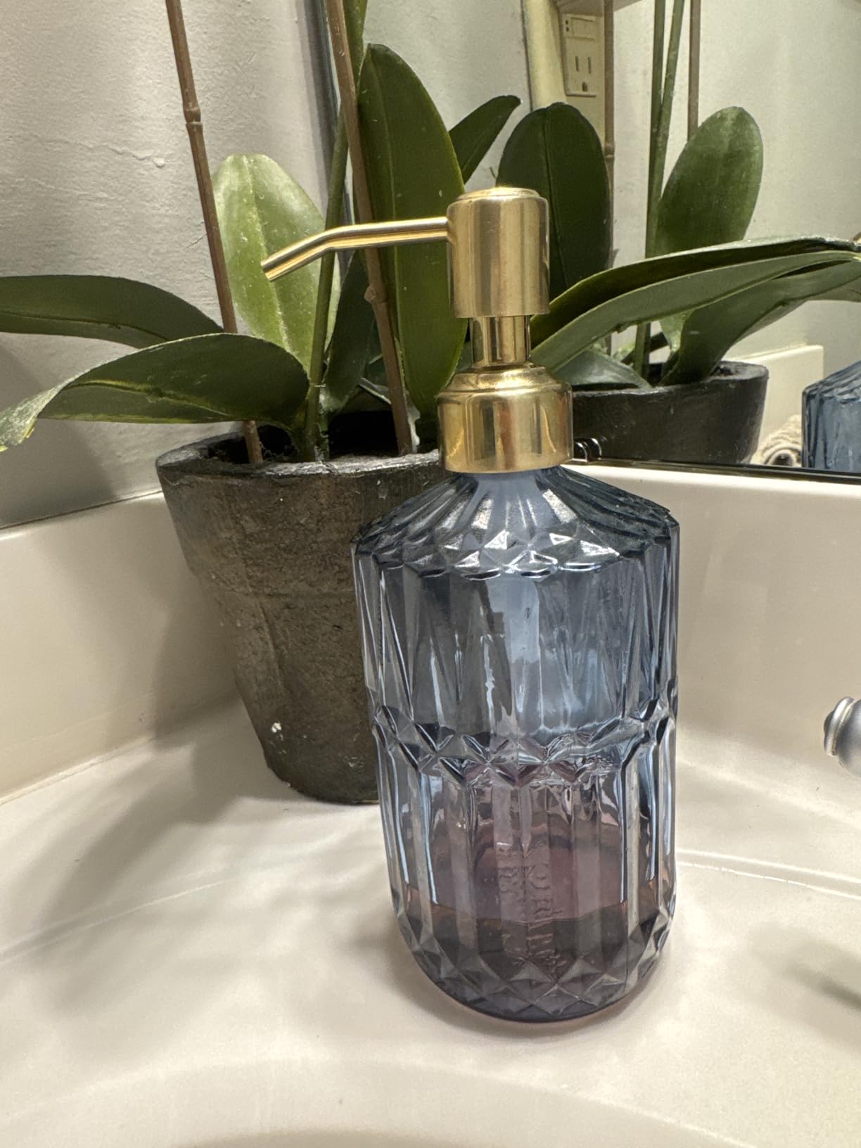 5. Upgrade Everyday Handwash to Boutique Hotel Style with Amber Glass Soap Dispensers
