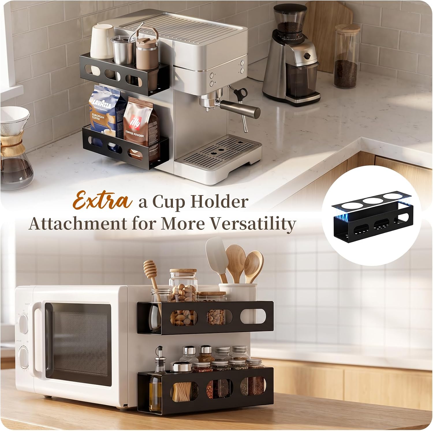 7. Repurpose Unused Fridge Sides with a Magnetic Heavy-Duty Spice & Cup Rack