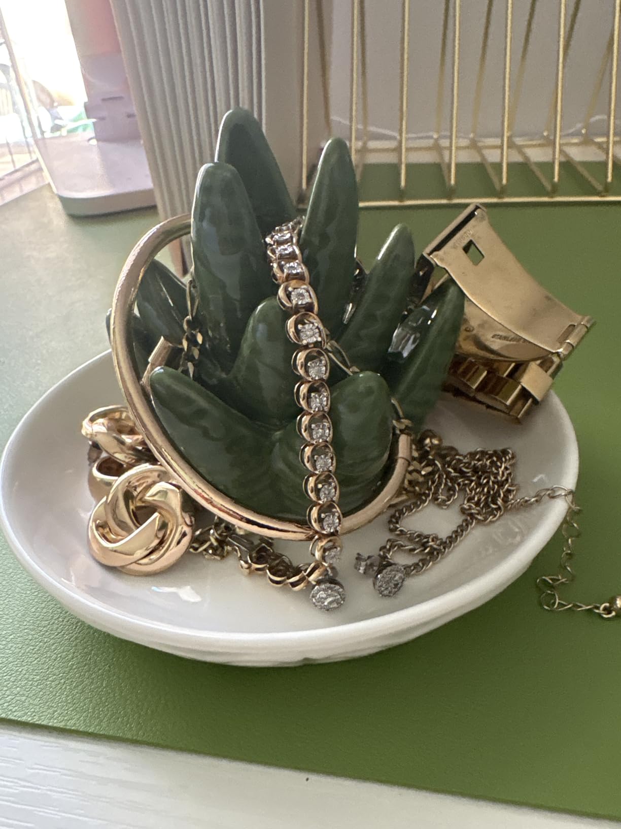 7. Safeguard Rings & Jewelry Overnight in a Ceramic Succulent Trinket Dish