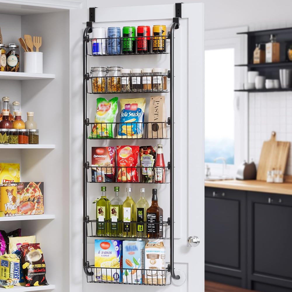 2. Double Pantry and Utility Storage Behind Doors with a 6-Tier Hanging Rack