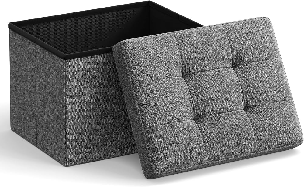 9. Combine Hidden Storage and Extra Seating with a Linen Folding Storage Ottoman