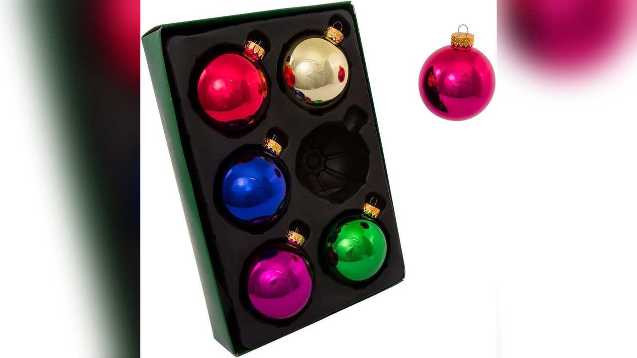 shiny multicolor glass ball Christmas ornaments