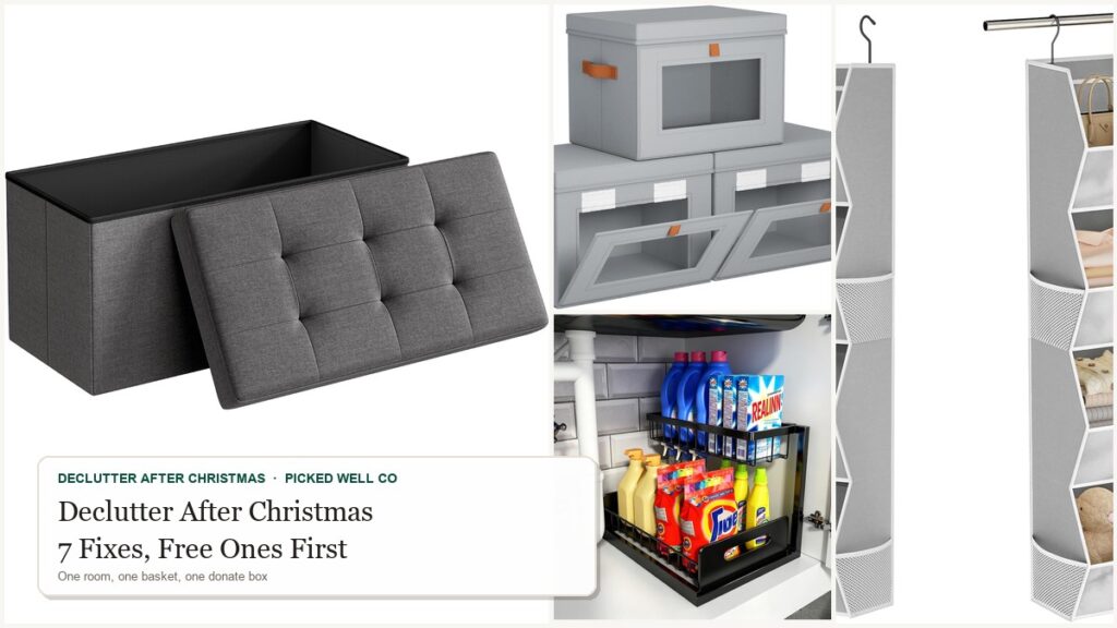 Declutter after Christmas: 7 fixes with storage bins, ottoman, under sink and closet organizers