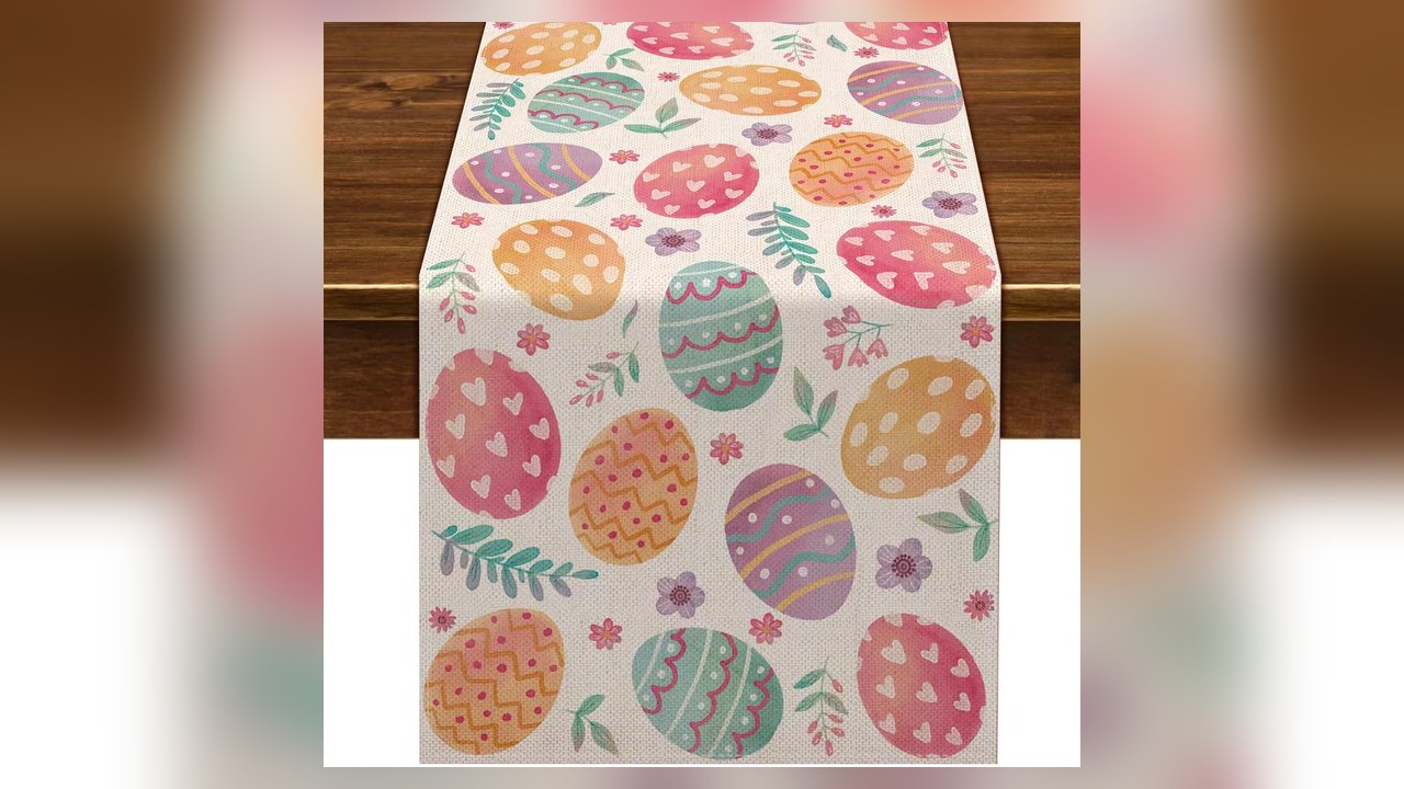 linen Easter table runner