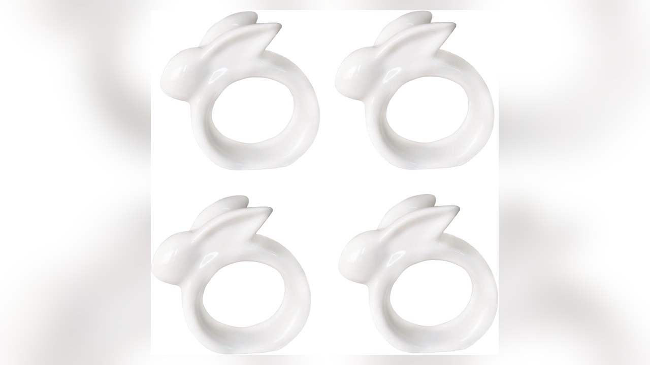 porcelain rabbit napkin rings set of 4