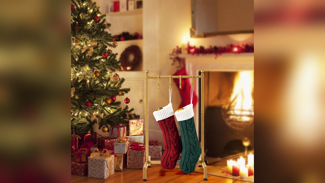 freestanding Christmas stocking holder stand