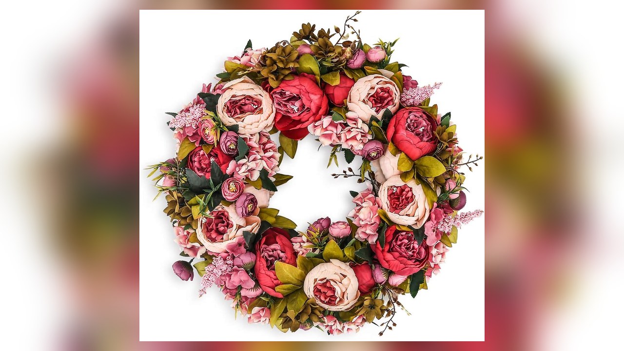 19 inch silk peony wreath for front door wreath ideas