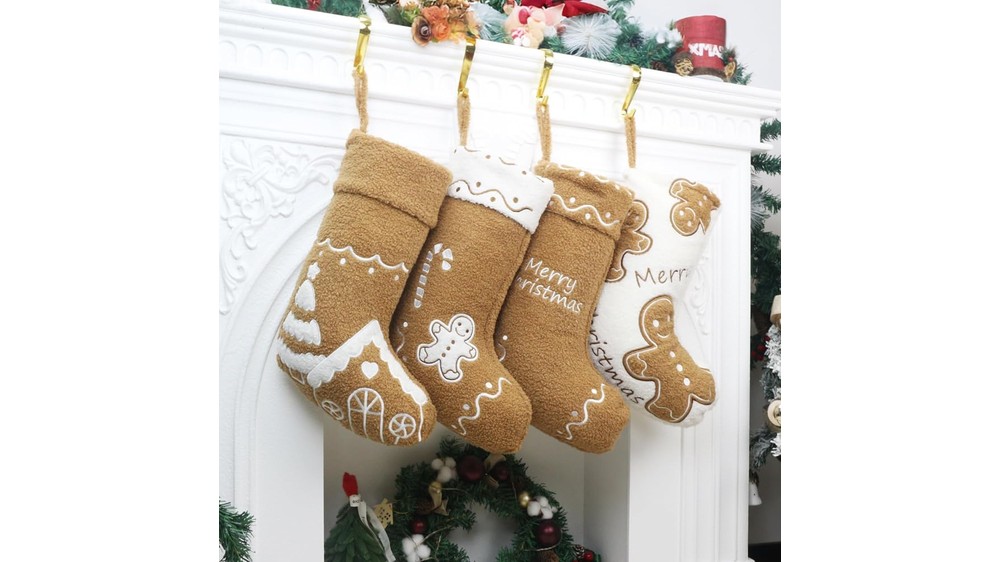 gingerbread Christmas stockings large 4 pack