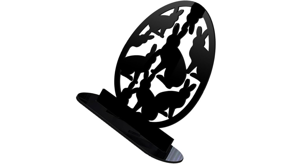 black acrylic Easter bunny tabletop centerpiece