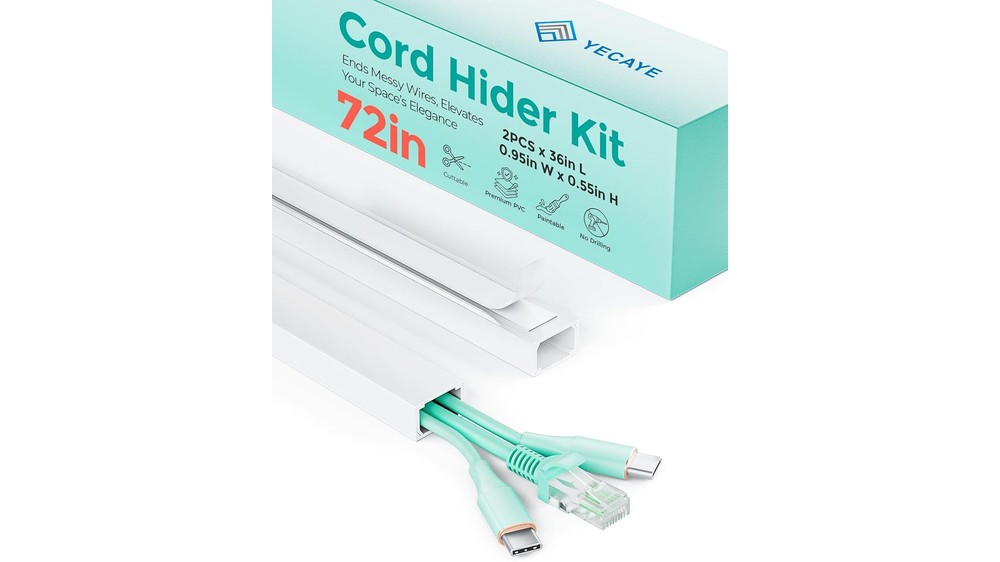 Yecaye 72in Cord Hider Kit, Paintable