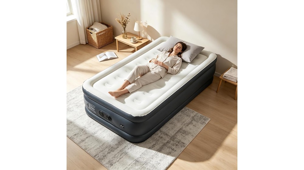 Raised Air Mattress with Built-In Pump, 800 Lb Support