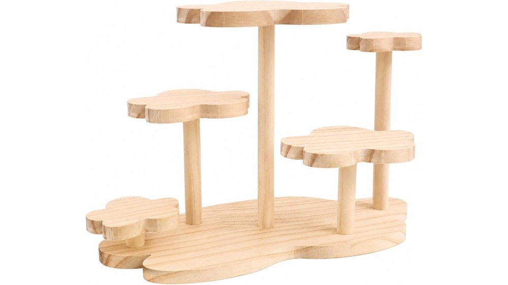 Tabletop Wooden Display Stand Riser Shelf