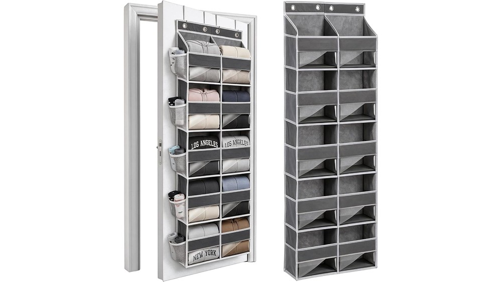 over the door hoodie sweatshirt organizer 20 pocket gray