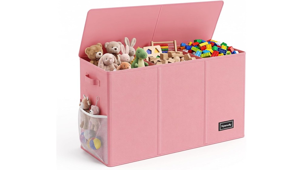 Toy Box Chest, Toy Storage Organizer with Lid, Collapsible, Extra Large