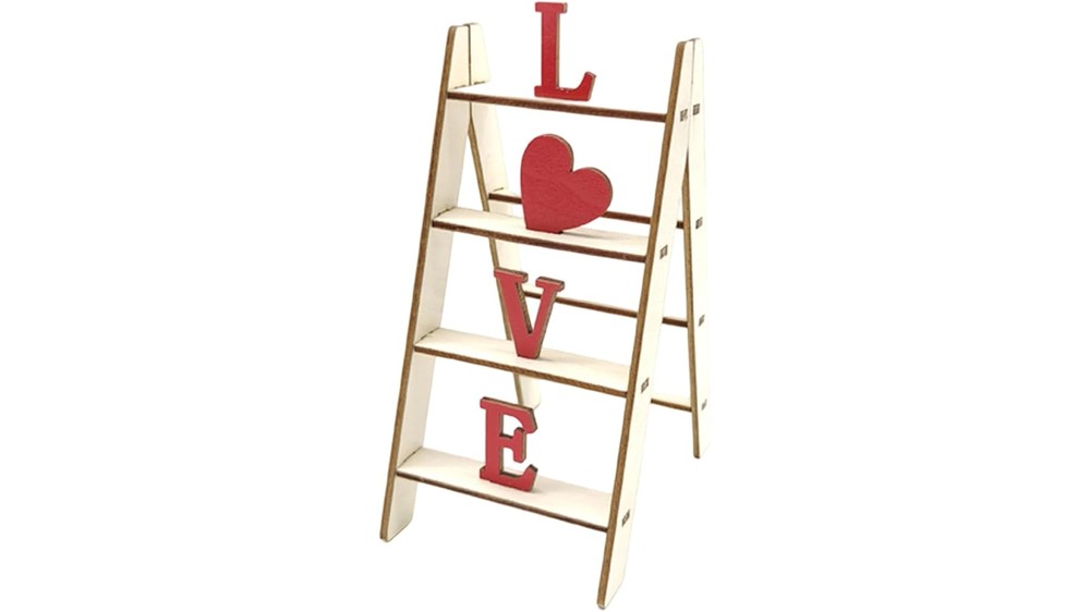 wooden LOVE ladder Valentine sign, valentines mantel decor