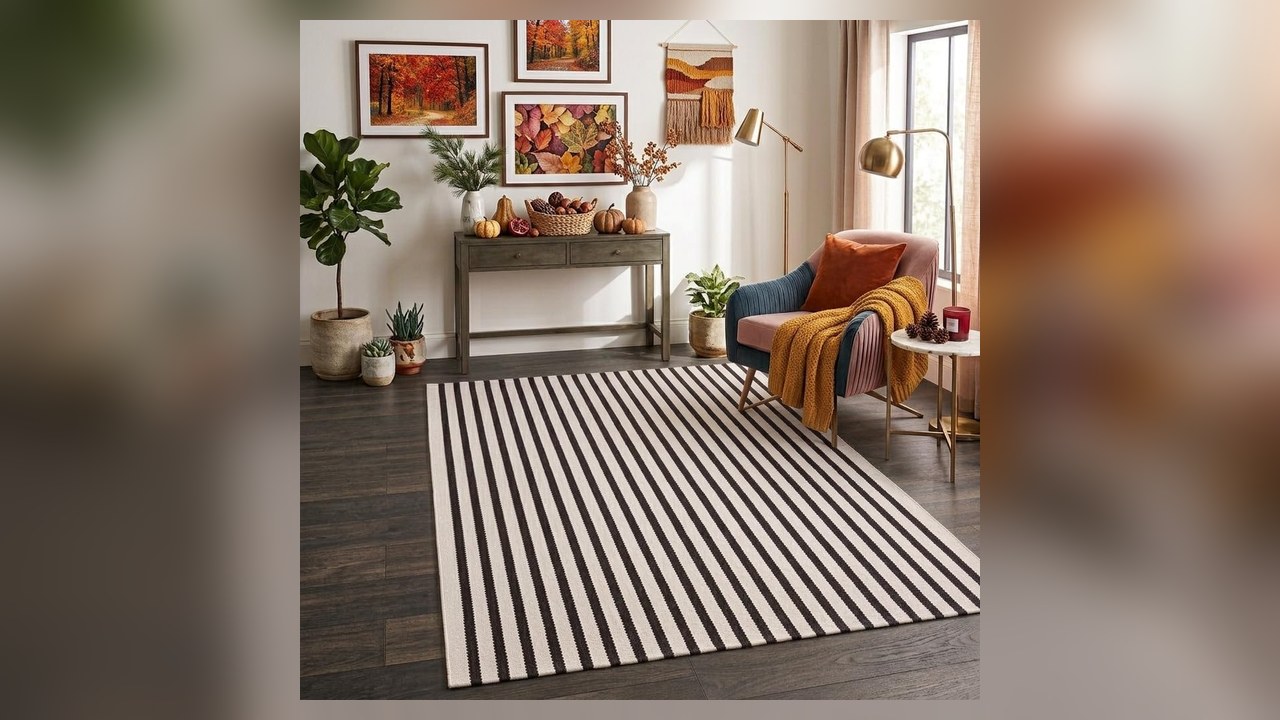 striped neutral outdoor rug 5x8 for porch