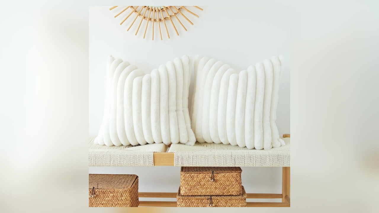 JOJUSIS faux fur plush throw pillow covers