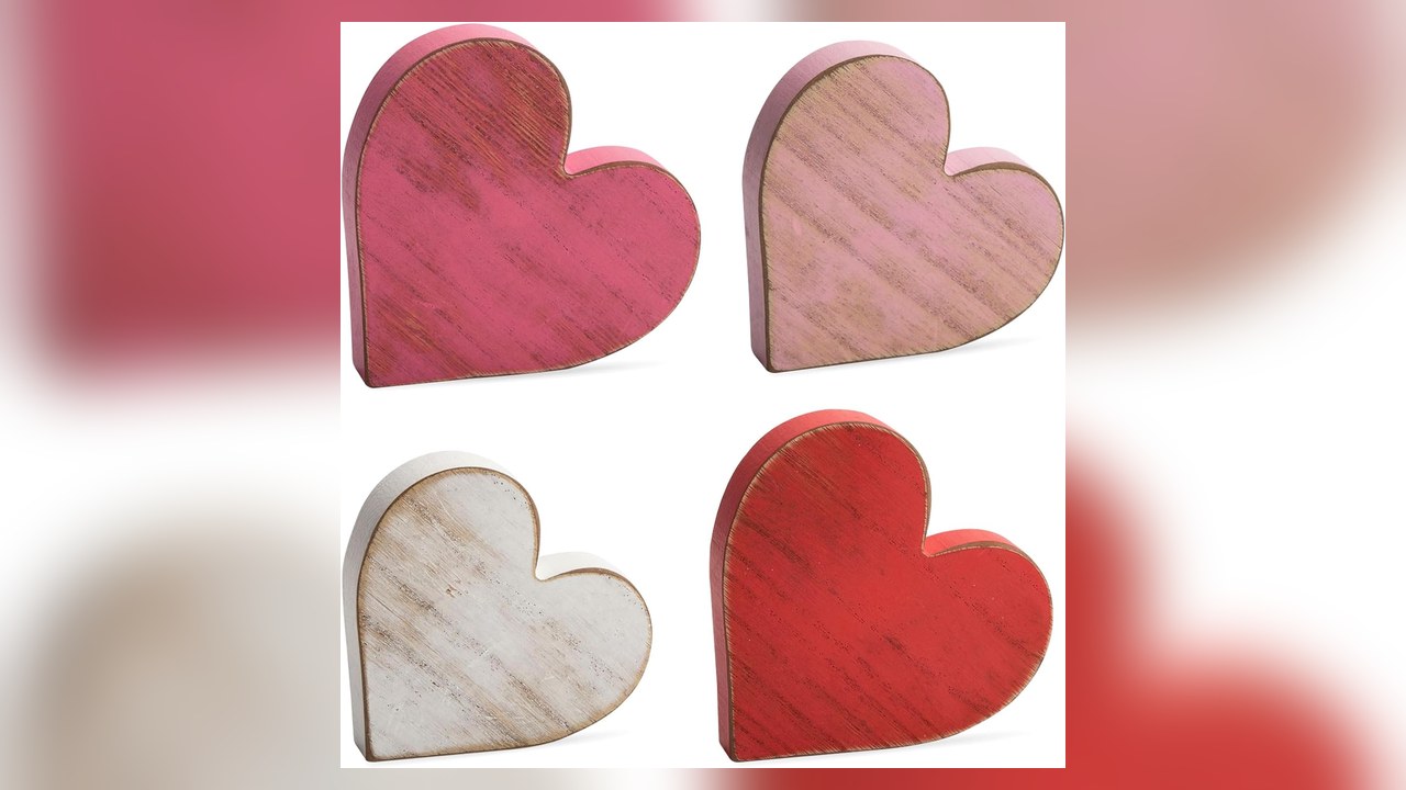 COCHIE wooden heart blocks set of 4