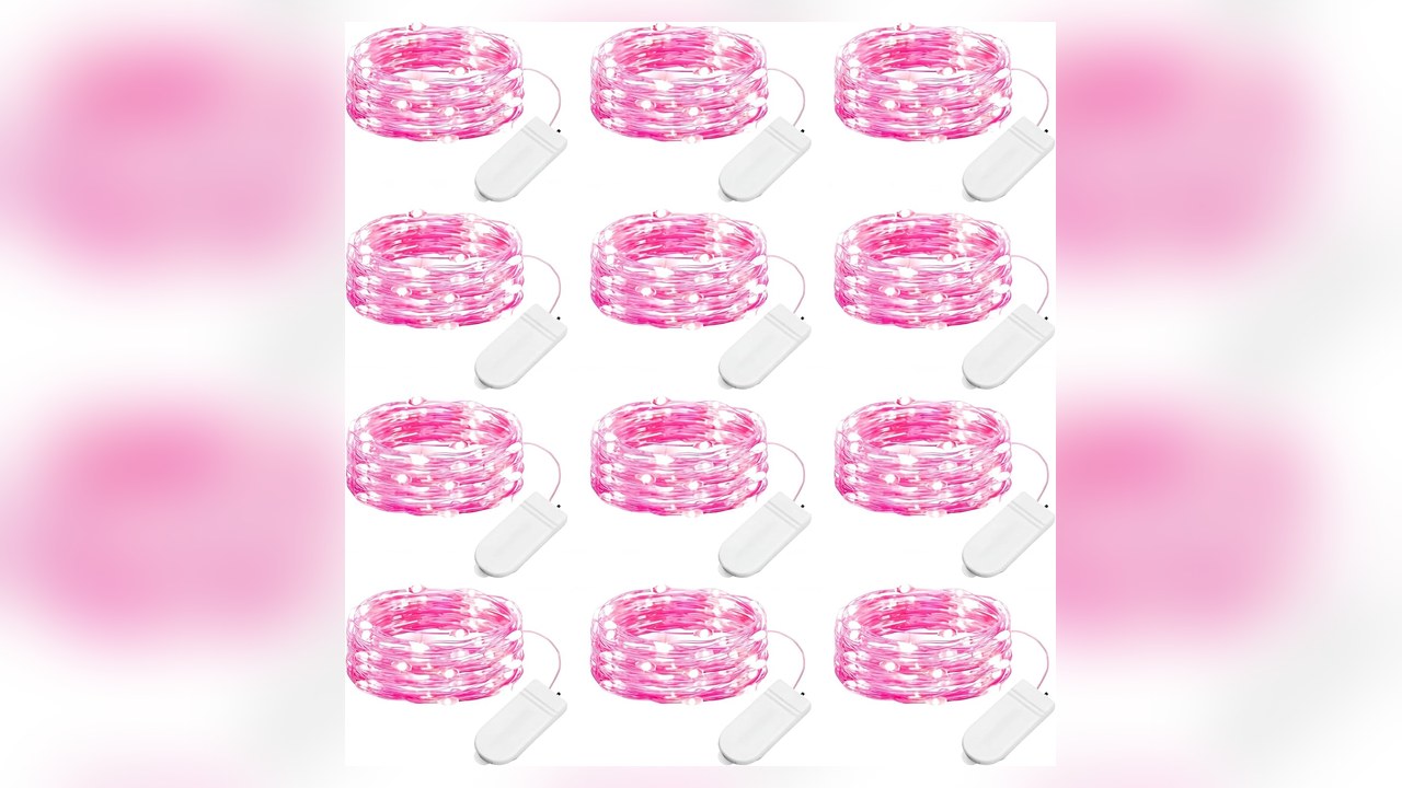 Brightown 12 pack pink battery fairy lights